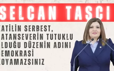 İYİ Parti’li Selcan Taşcı: “Katilin serbest, vatanseverin tutuklu olduğu düzenin adını demokrasi koyamazsınız”