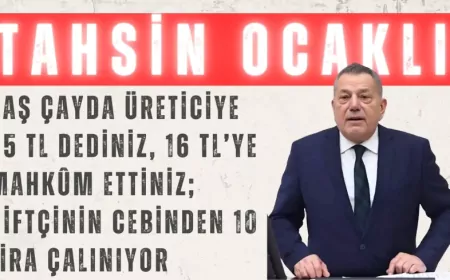 CHP’li Tahsin Ocaklı: “Yaş çayda üreticiye 25 TL dediniz, 16 TL’ye mahkûm ettiniz; çiftçinin cebinden 10 lira çalınıyor”