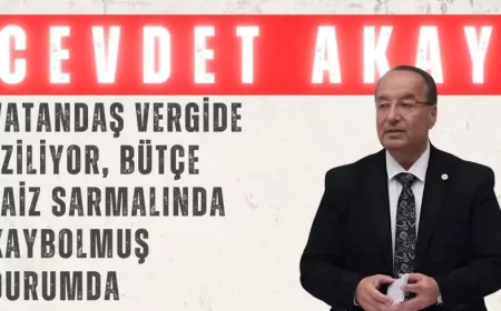 CHP’li Cevdet Akay: “Vatandaş vergide eziliyor, bütçe faiz sarmalında kaybolmuş durumda”