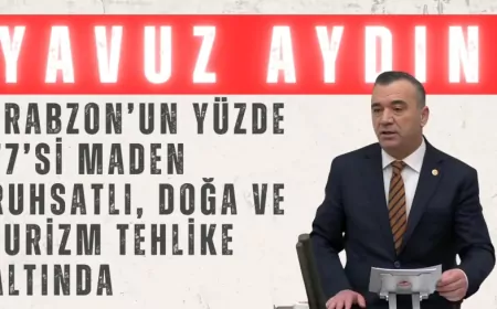 İYİ Partili Yavuz Aydın: “Trabzon’un yüzde 77’si maden ruhsatlı, doğa ve turizm tehlike altında”
