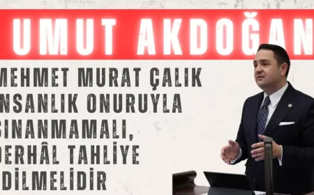 CHP’li Umut Akdoğan: “Mehmet Murat Çalık insanlık onuruyla sınanmamalı, derhâl tahliye edilmelidir”