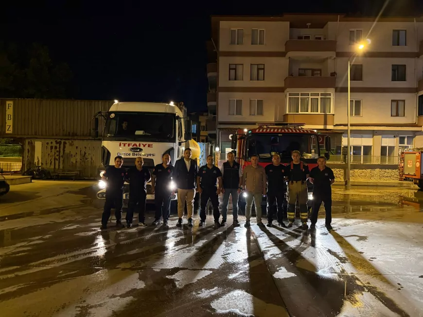 Düzce’den İzmir’e Dayanışma Eli: Seferihisar’daki Yangına İtfaiye Desteği