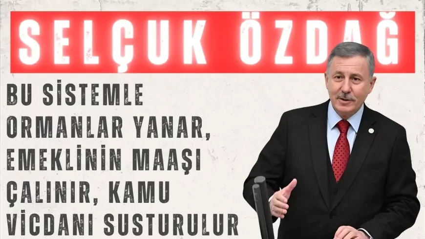 YENİ YOL Partili Selçuk Özdağ: “Bu sistemle ormanlar yanar, emeklinin maaşı çalınır, kamu vicdanı susturulur”