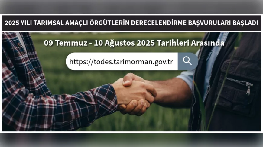Tarımsal Amaçlı Örgütlerin 2025 Yılı Derecelendirme Başvuruları Başladı