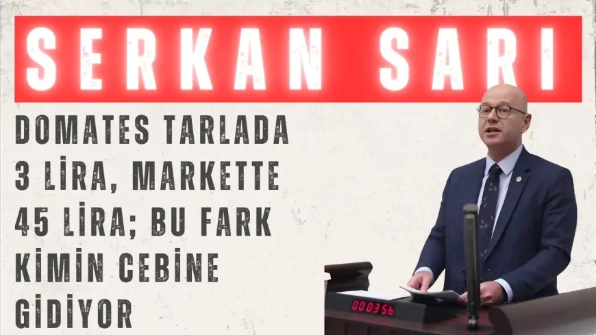 CHP Balıkesir Milletvekili Serkan Sarı: "Domates tarlada 3 lira, markette 45 lira; bu fark kimin cebine gidiyor"