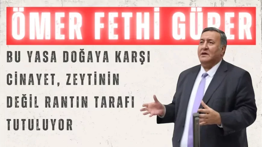 CHP’li Ömer Fethi Gürer: “Bu yasa doğaya karşı cinayet, zeytinin değil rantın tarafı tutuluyor”