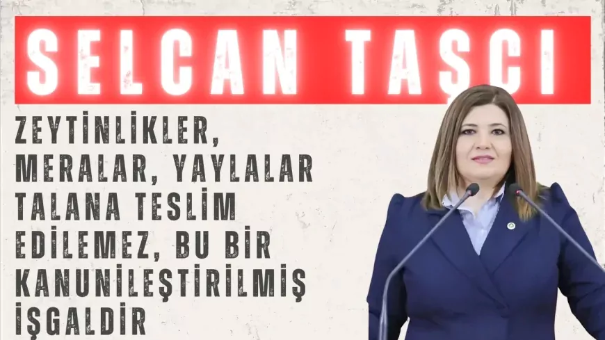 İYİ Partili Selcan Taşcı: “Zeytinlikler, meralar, yaylalar talana teslim edilemez, bu bir kanunileştirilmiş işgaldir”
