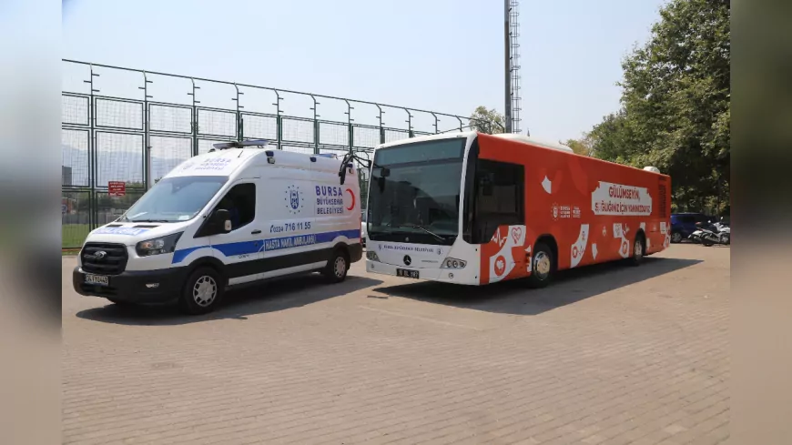 Bursa Büyükşehir Belediyesi, Yangın Bölgesine Sağlık Otobüsü Gönderdi