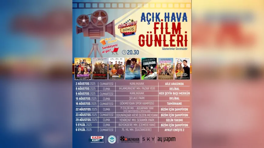 Eskişehir’de Yaz Akşamları Sinema ile Şenleniyor: Açık Hava Film Günleri Başlıyor