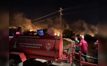 İzmir İtfaiyesi Buca’dan Gaziemir’e Ulaşan Yangına Karşı Siper Oldu