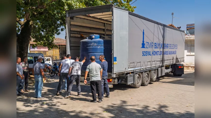 İzmir Büyükşehir’den Yangın Mağduru Üreticilere Su Deposu Desteği