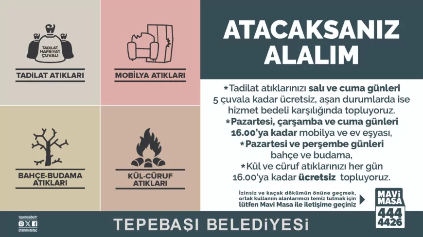 Tepebaşı Belediyesi’nden Temiz Çevre İçin Ücretsiz Atık Toplama Hizmeti