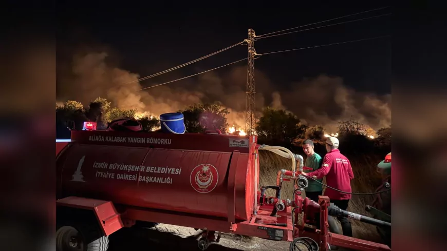 İzmir İtfaiyesi Buca’dan Gaziemir’e Ulaşan Yangına Karşı Siper Oldu