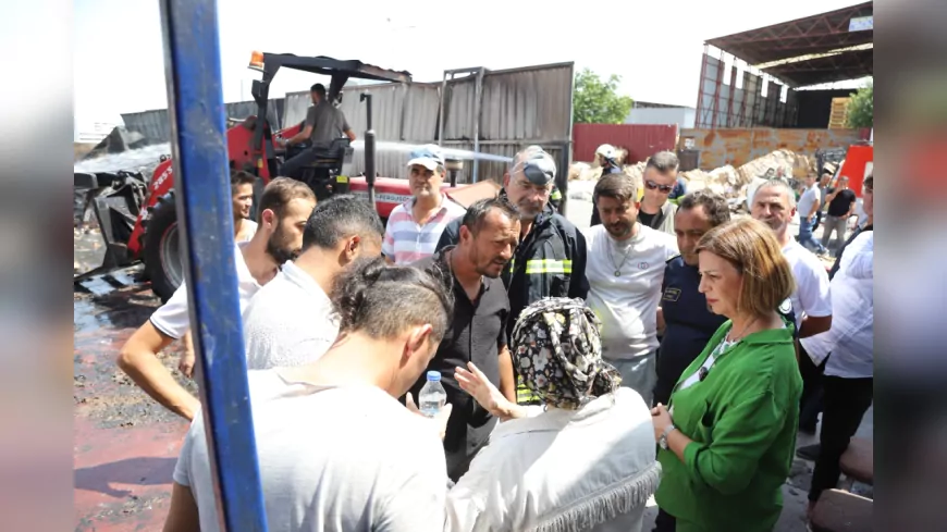 Başkan Ayşe Ünlüce'den EMKO Esnafına Geçmiş Olsun Ziyareti