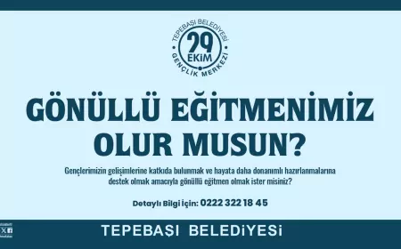 Tepebaşı 29 Ekim Gençlik Merkezi Gönüllü Eğitmenlerini Arıyor