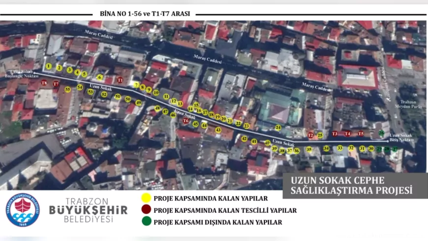 Trabzon’da Uzun Sokak ve Taşbaşı’nda Cephe Sağlıklaştırma İhalesi 6 Ekim’de