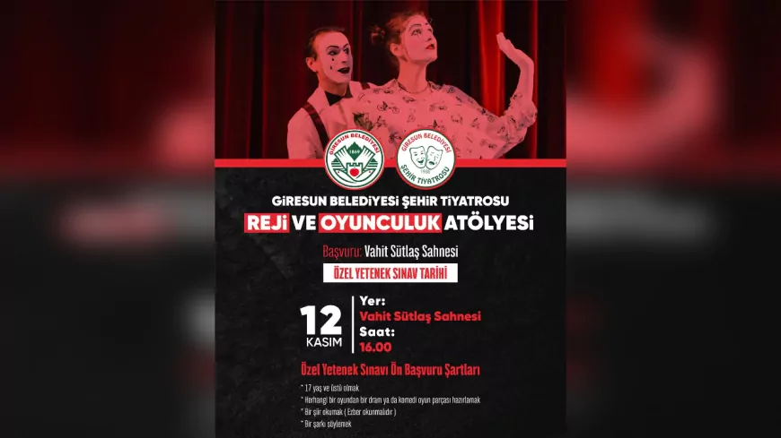 Giresun Belediyesi Şehir Tiyatrosu'ndan 2 Yıllık Reji ve Oyunculuk Atölyesi