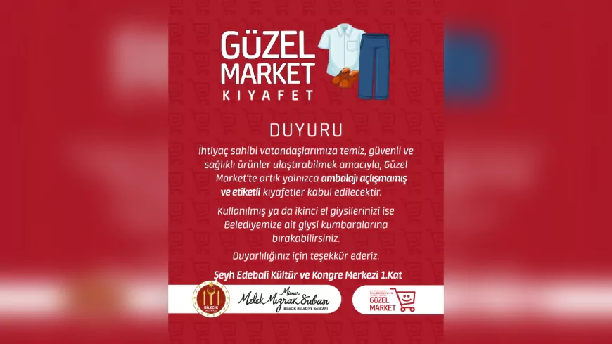 Bilecik Belediyesi’nden Güzel Market Uygulamasına Yeni Düzenleme