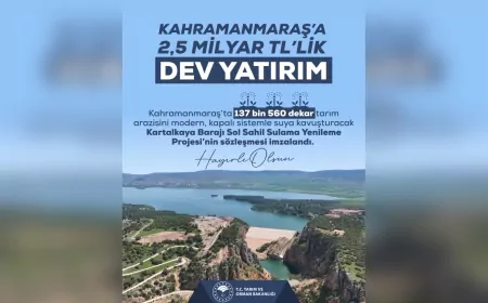 Kahramanmaraş’a 2,5 Milyar Liralık Sulama Yatırımı: İmzalar Atıldı