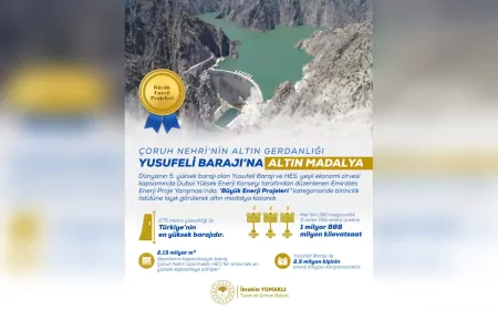 Yusufeli Barajı ve HES’e Uluslararası Altın Madalya Ödülü