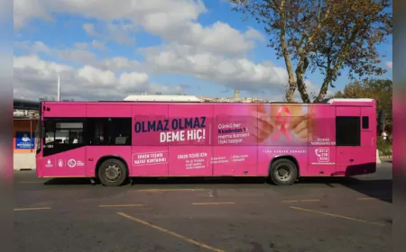 İETT’den Meme Kanseri Farkındalık Otobüsü: 32T Hattında Pembe Yolculuk Başladı
