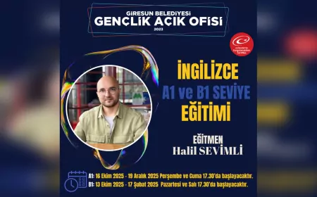 Giresun Belediyesi’nden A1 ve B1 Seviyelerinde Ücretsiz İngilizce Kursu