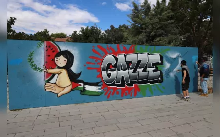 Konya’da Gönüllü Grafiti Sanatçılarından “Gazze” İçin Anlamlı Çalışma