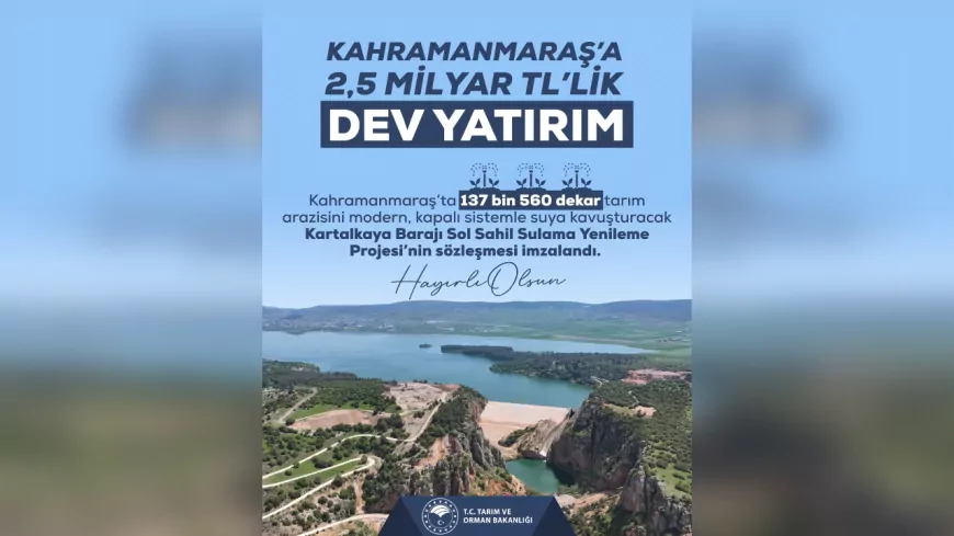 Kahramanmaraş’a 2,5 Milyar Liralık Sulama Yatırımı: İmzalar Atıldı