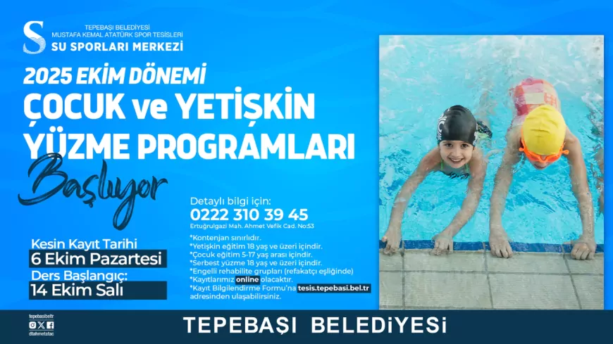 Tepebaşı’nda Yüzme Kursu Kayıtları Başlıyor