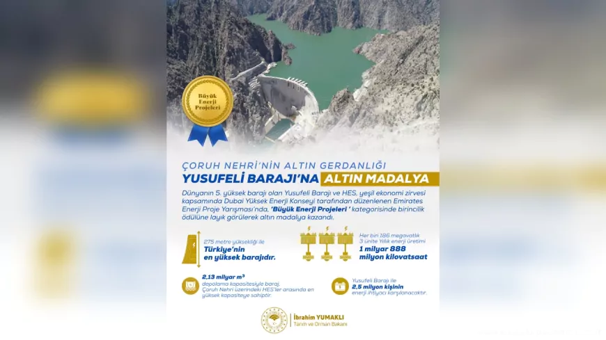Yusufeli Barajı ve HES’e Uluslararası Altın Madalya Ödülü