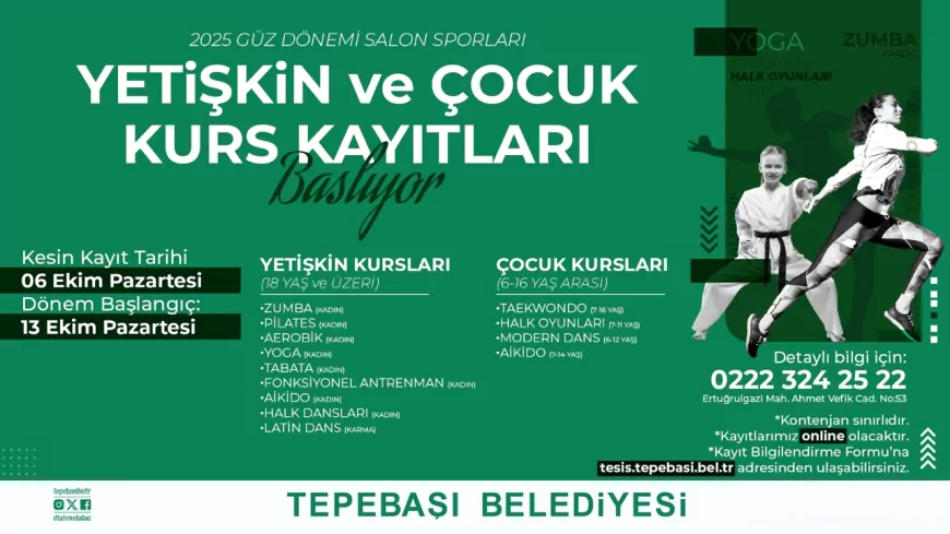 Tepebaşı Belediyesi’nde Yetişkin ve Çocuk Kursları İçin Kayıtlar Başlıyor
