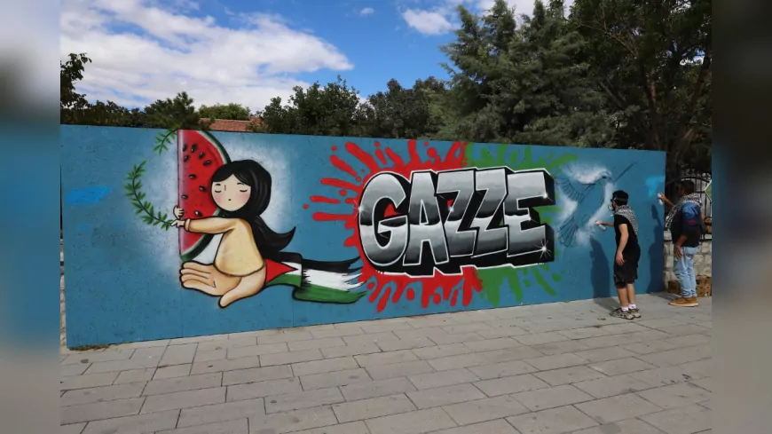 Konya’da Gönüllü Grafiti Sanatçılarından “Gazze” İçin Anlamlı Çalışma