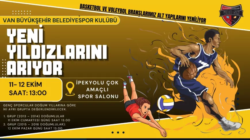 Van Büyükşehir Belediyespor, Yeni Yıldızlarını Arıyor