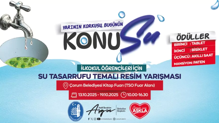 Çorum Belediyesi’nden İlkokul Öğrencilerine “Su Tasarrufu” Temalı Resim Yarışması