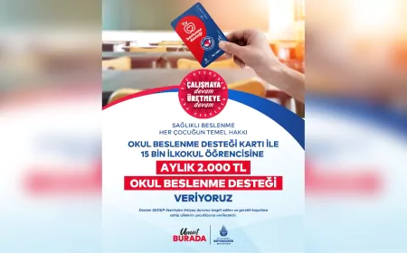 İBB'den İlkokul Öğrencilerine Aylık 2 Bin TL Beslenme Desteği