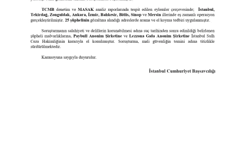 Paybull Elektronik Para ve Ödeme Hizmetleri AŞ ile Şirket Yetkilileri Hakkında Yasadışı Bahis Gelirlerini Aklama Soruşturması Kapsamında 25 Şüpheli Gözaltına Alındı