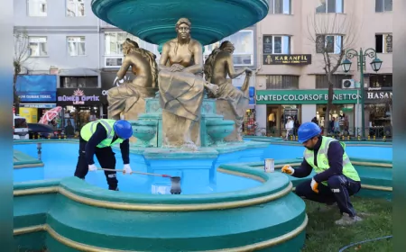 Eskişehir Büyükşehir Belediyesi’nden Süs Havuzlarına Yenileme Dokunuşu
