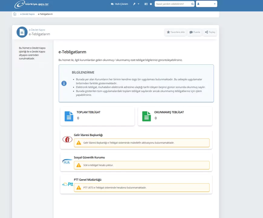 e-Devlet e-Tebligatlarım Hizmeti Kurum Bildirimlerini Tek Ekranda Sunarak Kullanıcıların Dijital Takibini Kolaylaştırıyor