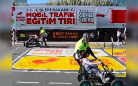 Ankara’da Çocuklara Mobil Tır ile Uygulamalı Trafik Eğitimi