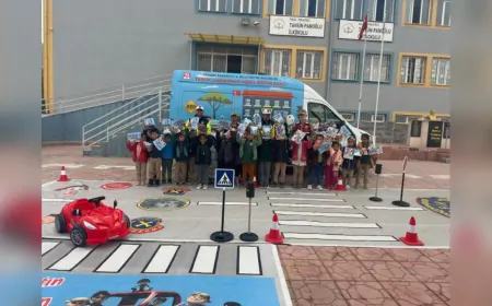 Kilis'te İlkokul Öğrencilerine Jandarmadan Uygulamalı Trafik Eğitimi