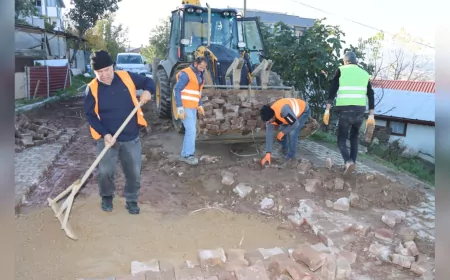 Yalova Belediyesi’nden Ülkü Sokak’ta Parke Yol Onarımı