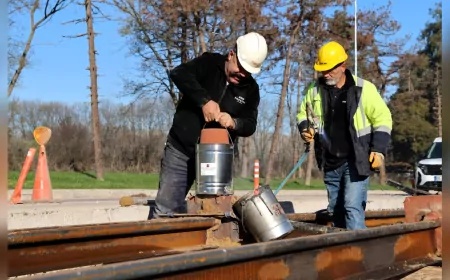 Kartepe Tramvay Hattı’nda Raylar Kaynakla Birleşiyor