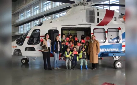 Jandarma Havacılık Komutanlığı’nda Çocuklar Gökyüzüyle Buluştu