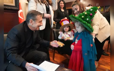 Miniklerden Başkan Ataç’a Yeni Yıl Sürprizi