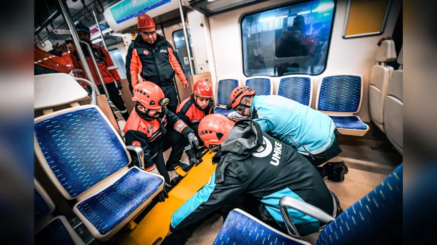 Menemen İZBAN İstasyonu’nda Deprem ve Kaza Tatbikatı Gerçeğini Aratmadı