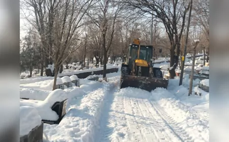 Diyarbakır’da Mezarlıklarda Kar Küreme ve Tuzlama Çalışmaları Yapıldı