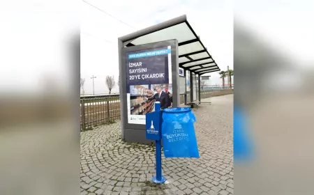 İzmir'de Otobüs Duraklarına Yeni Nesil Çöp Kovaları