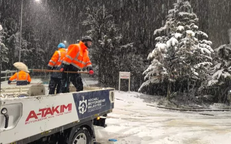 Kocaeli Büyükşehir Belediyesi Karla Mücadelede 7/24 Sahada