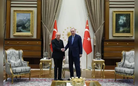 Bahçeli ile Erdoğan Cumhurbaşkanlığı Külliyesinde Görüştü