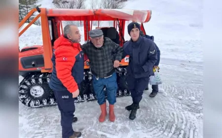 Yaylada Mahsur Kalan Vatandaş AFAD ve Jandarma Tarafından Kurtarıldı